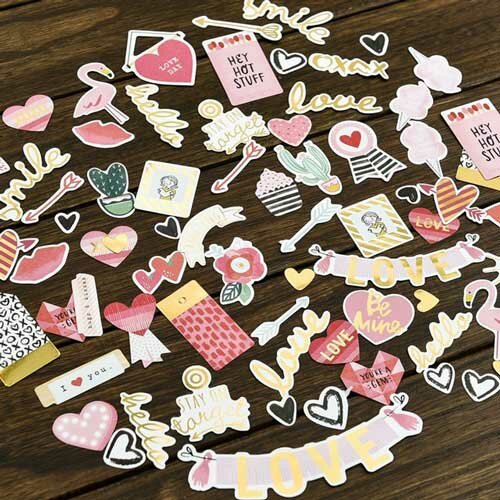 diversos adesivos para scrapbook